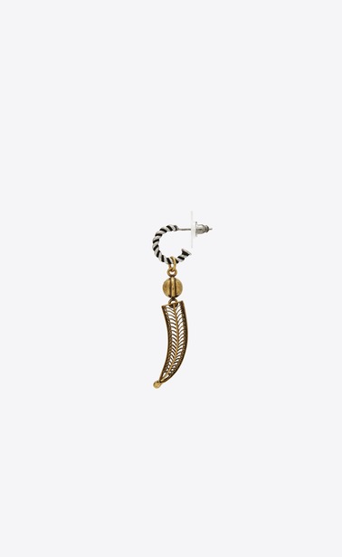 FOLK horn earring in bronze-colored metal